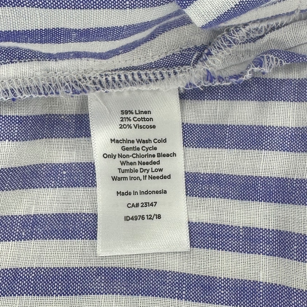 Talbots, "Sailboat Striped" Tie-Sleeve Top, Size P - Picture 9 of 11